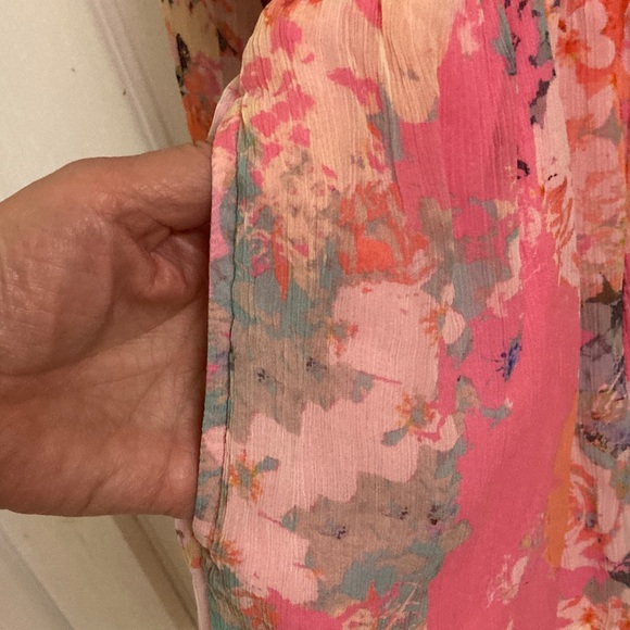 HEMANT & NANDITA Pink Floral Sheer Long-Sleeve Romper - Picture 12 of 16